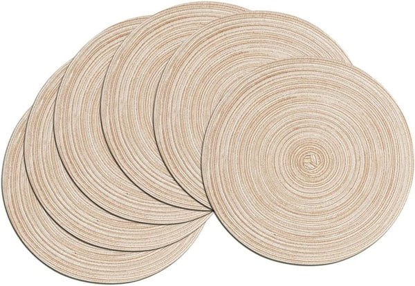 Dubkart Home decor 6 PCS Round Woven Dining Table Mats