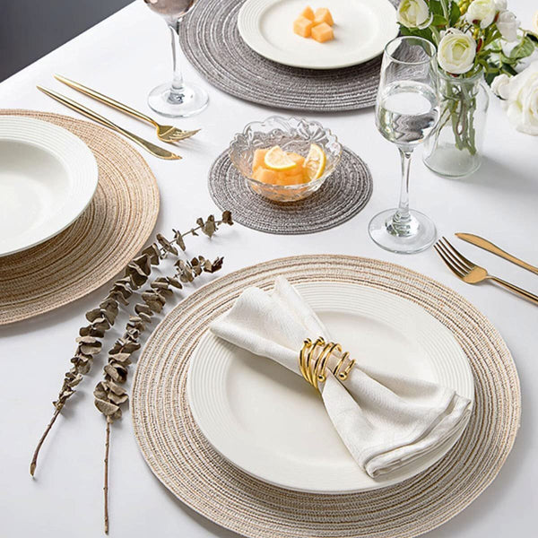 Dubkart Home decor 6 PCS Round Woven Dining Table Mats