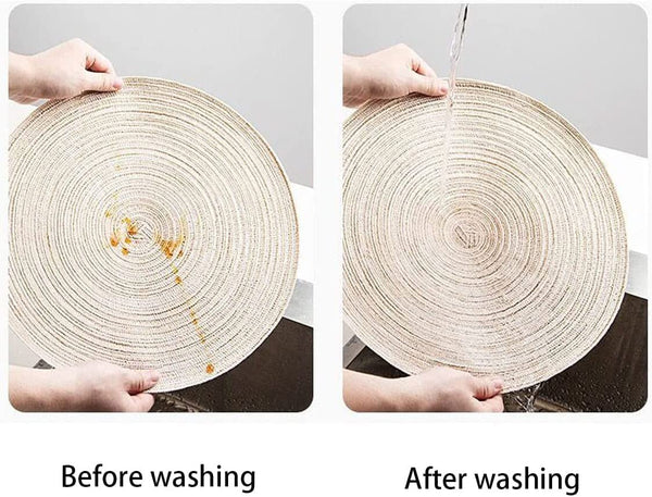 Dubkart Home decor 6 PCS Round Woven Dining Table Mats