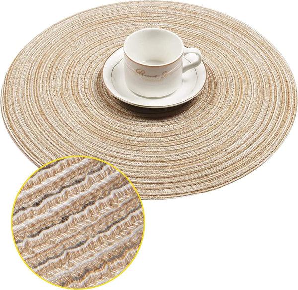 Dubkart Home decor 6 PCS Round Woven Dining Table Mats