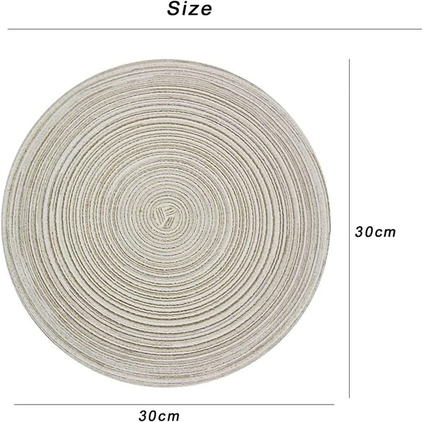 Dubkart Home decor 6 PCS Round Woven Dining Table Mats