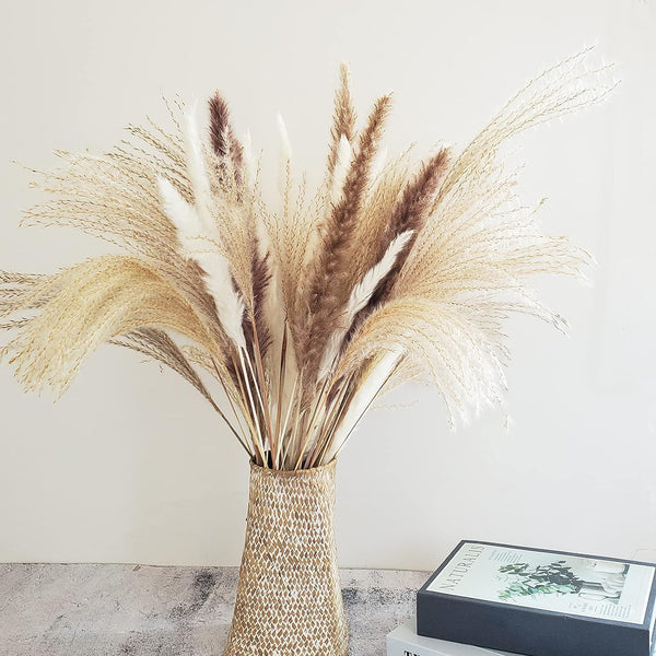 Dubkart Home decor 60 PCS Natural Dried Pampas Grass for Home Decor