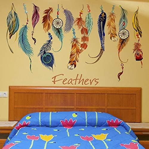 Dubkart Home decor Colorful Feathers Home Decor Wall Sticker