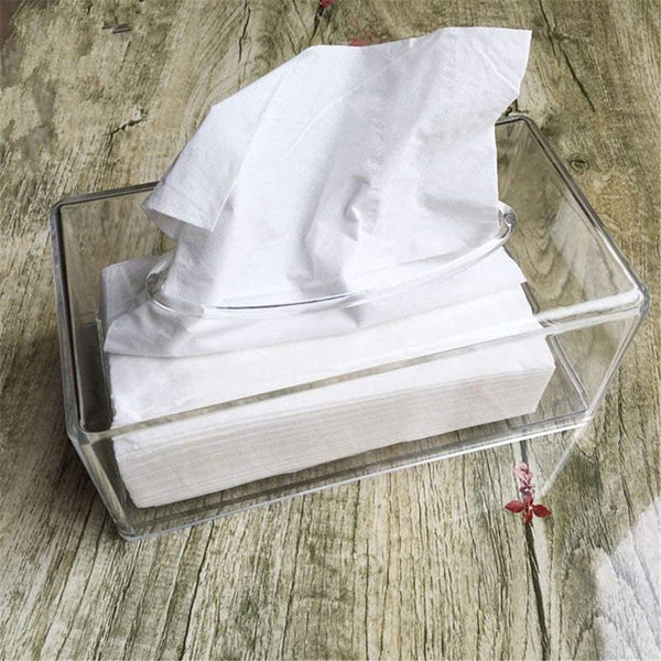Dubkart Home decor Elegant Clear Transparent Plexiglass Tissue Box