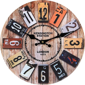Dubkart Home decor Retro Vintage Real Wood London Wall Clock