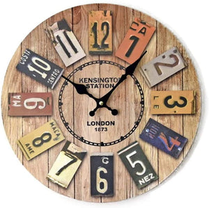 Dubkart Home decor Retro Vintage Real Wood London Wall Clock