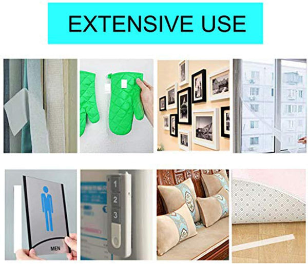 Dubkart Hook & Loop Velcro Self Adhesive Sticky Strip Tape