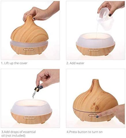 Dubkart Humidifiers 300ml Wood Finish Air Humidifier Essential Oil Diffuser
