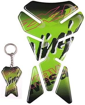 DubKart Kawasaki Ninja Motorcycle Bike Fuel Tank Pad Sticker 3D Decal with Key Chain