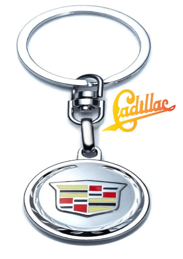 Dubkart Key chains Cadillac Emblem Logo Keychain Pendant Key Ring Zinc Chrome