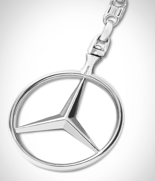 Dubkart Key chains Mercedes Emblem Logo Pendant Keychain Key Ring Zinc Chrome