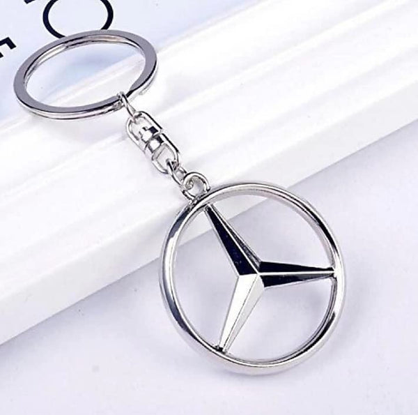 Dubkart Key chains Mercedes Emblem Logo Pendant Keychain Key Ring Zinc Chrome