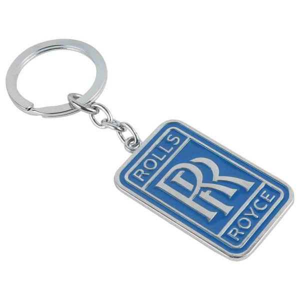 Dubkart Key chains Rolls Royce Emblem Logo Keychain Pendant Key Ring Zinc (Blue)