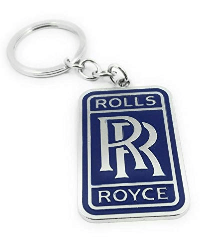 Dubkart Key chains Rolls Royce Emblem Logo Keychain Pendant Key Ring Zinc (Blue)