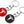 Dubkart Key chains Tesla Emblem Logo Keychain Pendant Key Ring (Red / Black)