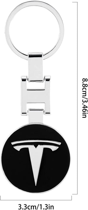 Dubkart Key chains Tesla Emblem Logo Keychain Pendant Key Ring (Red / Black)