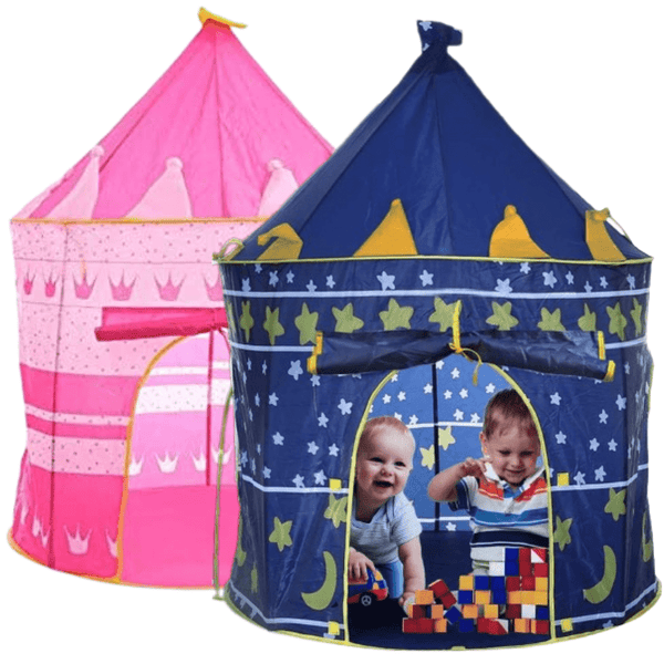 Dubkart Kids Stars Moon Play Tent Castle House (Blue / Pink)