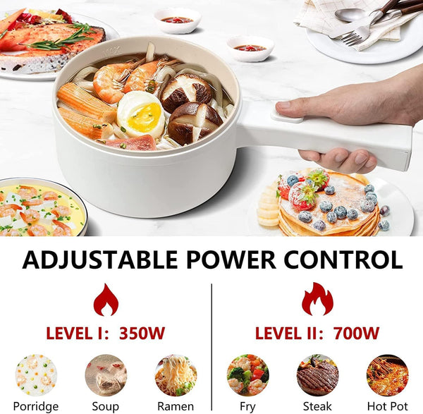 Dubkart Kitchen accessories 1.8L Non-Stick Electric Hot Pot with Steamer & Temperature Control
