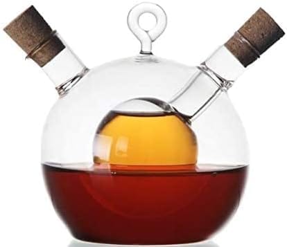 Dubkart Kitchen accessories 2 in 1 Double Oil Vinegar Glass Bottle Dual Outlet