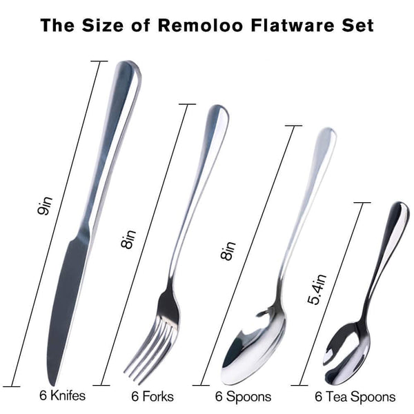 Dubkart Kitchen accessories 24 PCS Silverware Cutlery Flatware Set Wooden Box