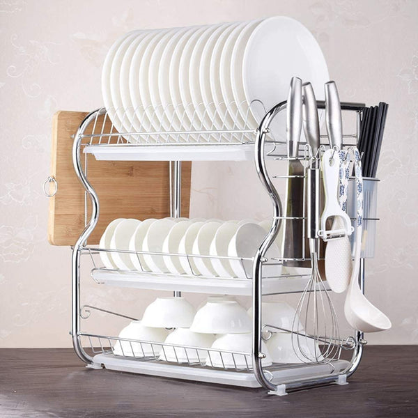 Dubkart Kitchen accessories 3 Layer Wall Hanging Dish Drying Rack