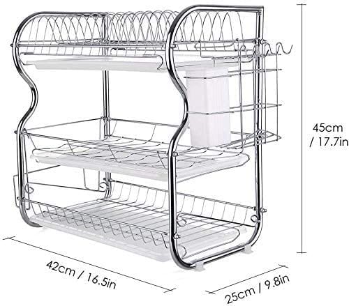 Dubkart Kitchen accessories 3 Layer Wall Hanging Dish Drying Rack