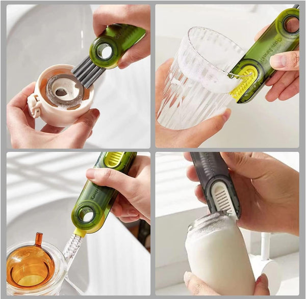 Dubkart Kitchen accessories 3 PCS Cleaning Brush 3in1 Set for Cups Lids Bottles