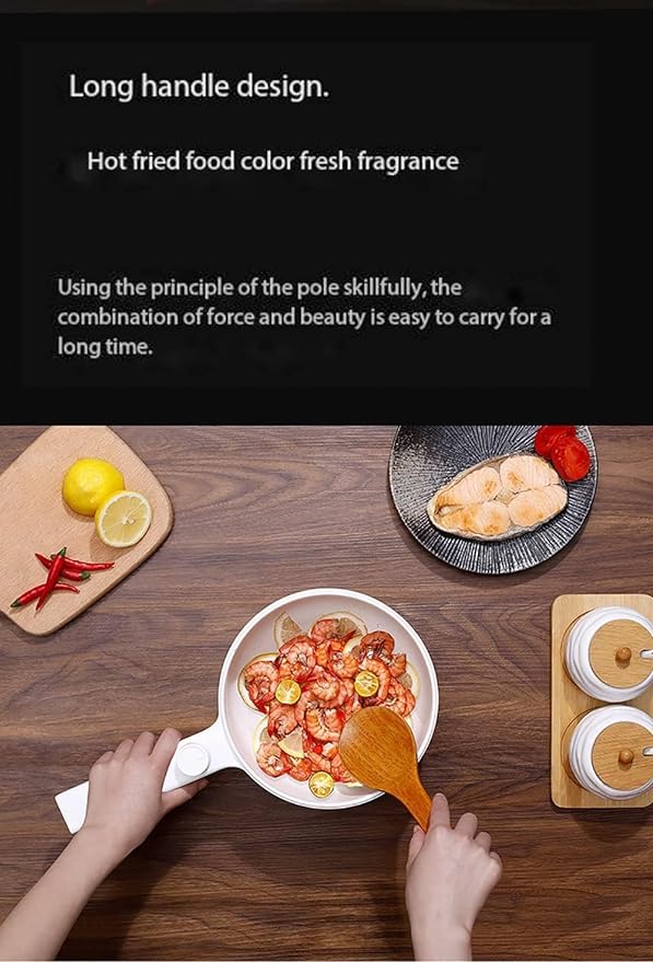 Dubkart Kitchen accessories DUBKART 1.5L Mini Portable Electric Pan, Electric Hot Pot, 600W Non-Stick Rapid Multi-Cooker with Lid 2 Modes Temperature Control