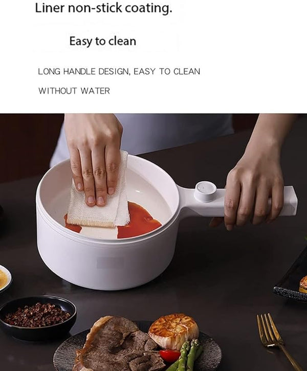 Dubkart Kitchen accessories DUBKART 1.5L Mini Portable Electric Pan, Electric Hot Pot, 600W Non-Stick Rapid Multi-Cooker with Lid 2 Modes Temperature Control
