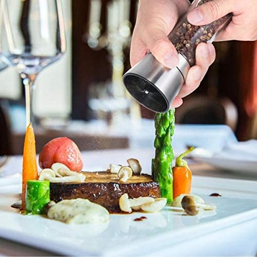 Dubkart Kitchen accessories Set of 2 Salt Pepper Grinder Mill Glass Body