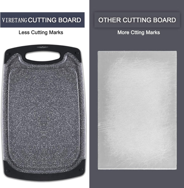 Dubkart Kitchen accessories Set of 3 Kitchen Cutting Chopping Board with Non-Slip Feet & Juice Grooves