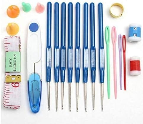 Dubkart Knitting Crochet Hooks Needles Tool Set 16 Sizes with Case