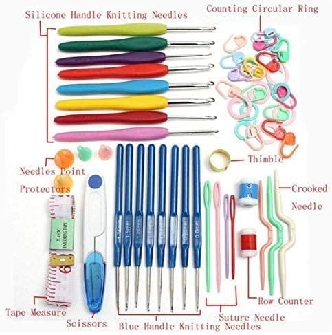 Dubkart Knitting Crochet Hooks Needles Tool Set 16 Sizes with Case