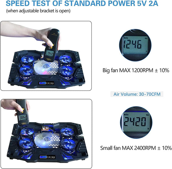 Dubkart Laptop Cooling Fan Pad Stand Super Quiet 12-15.6 Inch Laptop