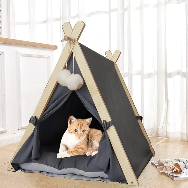 Dubkart Large Washable Canvas Pet Cat Dog Tent House