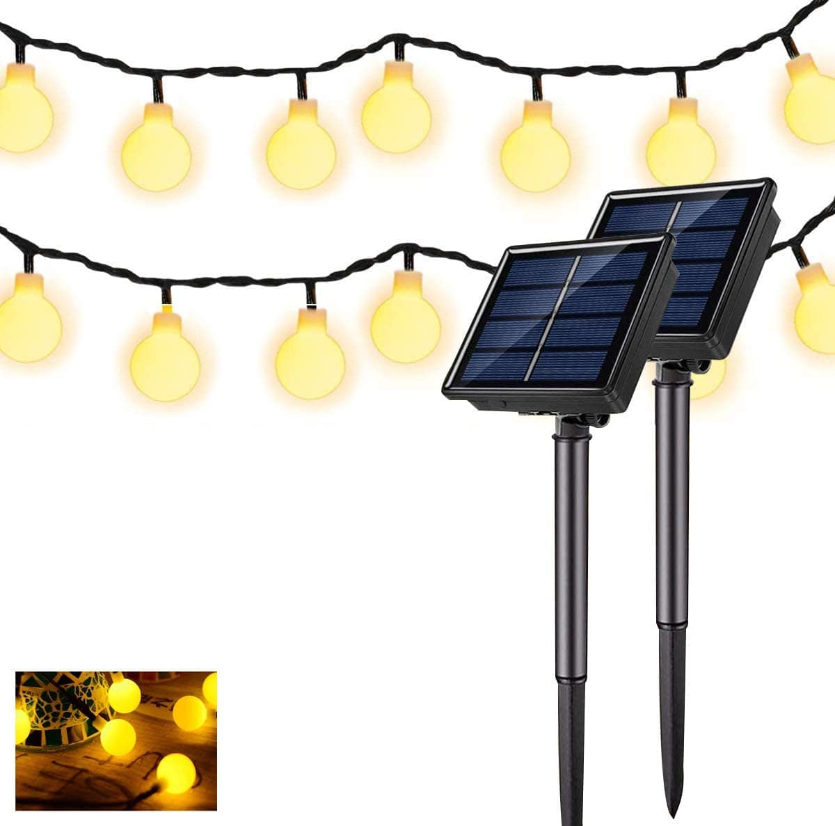Dubkart Lights 2 PCS Solar Globe 30 LED String Lights