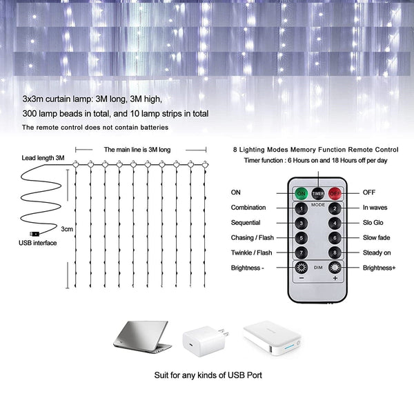 Dubkart Lights 300 LEDs Gluckluz Multicolor Twinkle Star String Lights