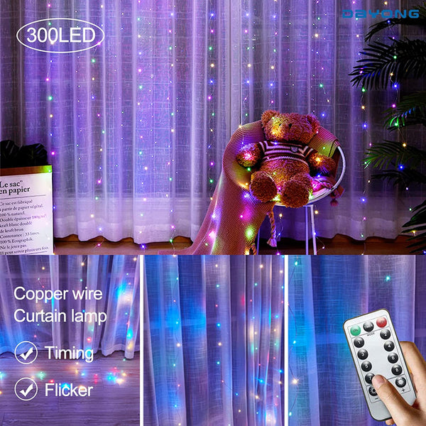 Dubkart Lights 300 LEDs Gluckluz Multicolor Twinkle Star String Lights