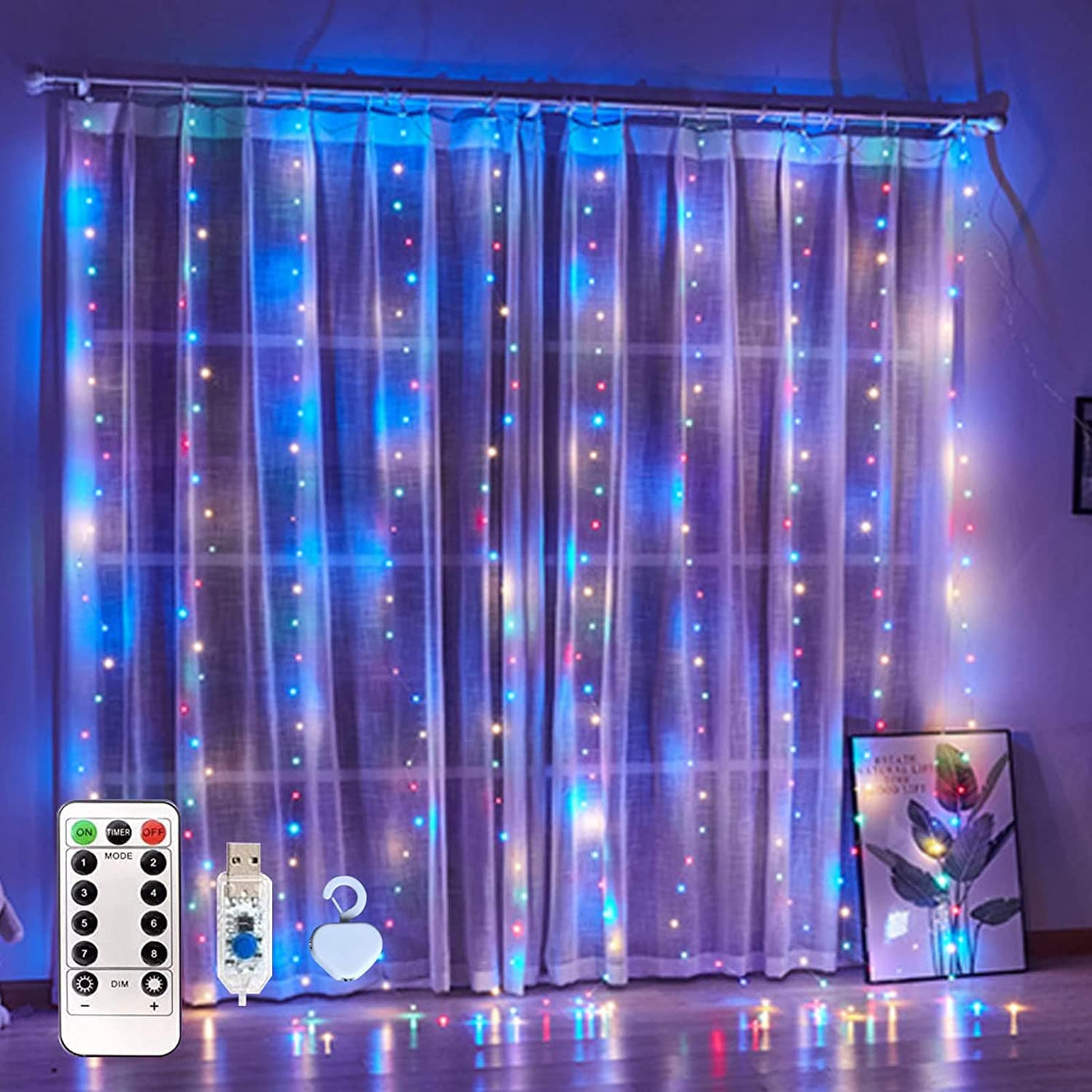 Dubkart Lights 300 LEDs Gluckluz Multicolor Twinkle Star String Lights