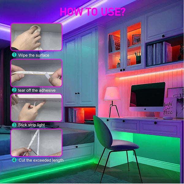 Dubkart Lights 600 LED Strip Lights Multicolor Ribbon Tape with Remote