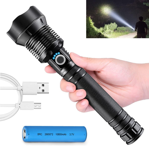 Dubkart Lights 90000 Lumens Super Bright Rechargeable LED Flashlight