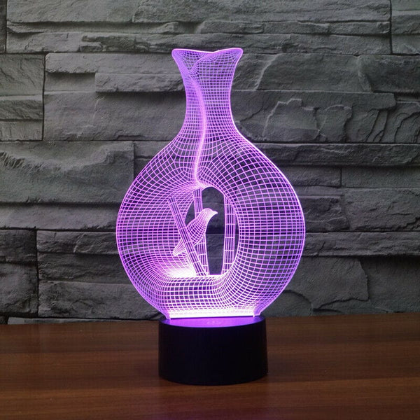 Dubkart Lights Bird Cage 3D Optical illusion Lamp LED Night Light