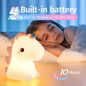 Dubkart Lights Color Changing Unicorn Night Light Kids Bedroom