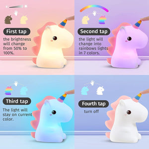 Dubkart Lights Color Changing Unicorn Night Light Kids Bedroom