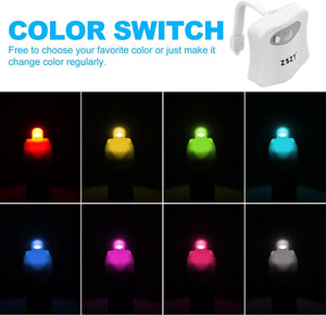 Dubkart Lights Motion Sensor Toilet LED Night Light 8 Colors