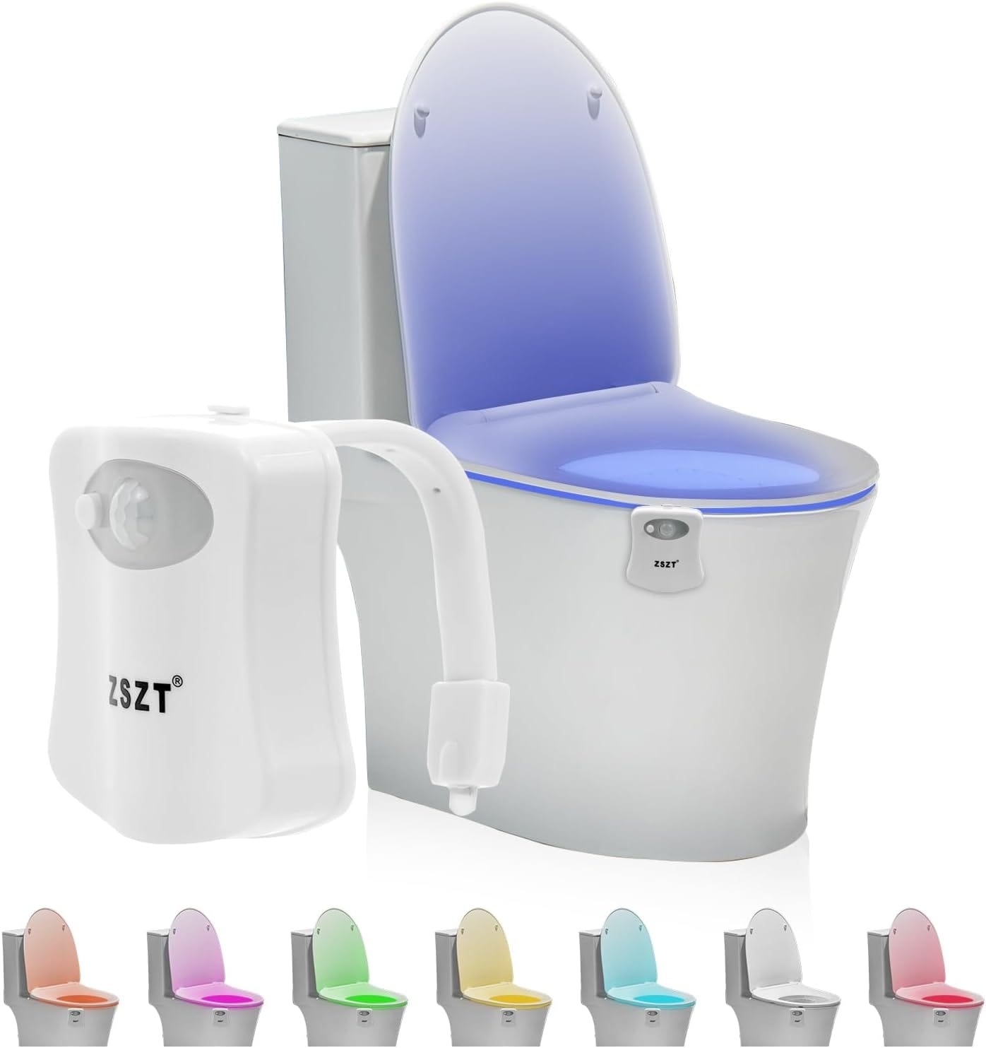 Dubkart Lights Motion Sensor Toilet LED Night Light 8 Colors