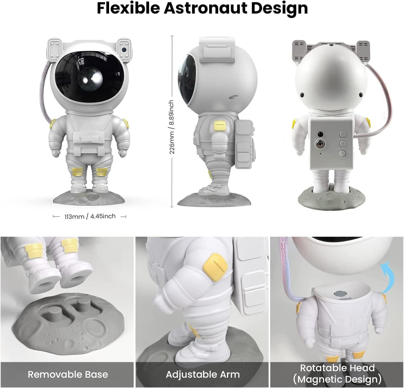 Dubkart Lights Star Astronaut Night Light Projector with Remote Control Timer