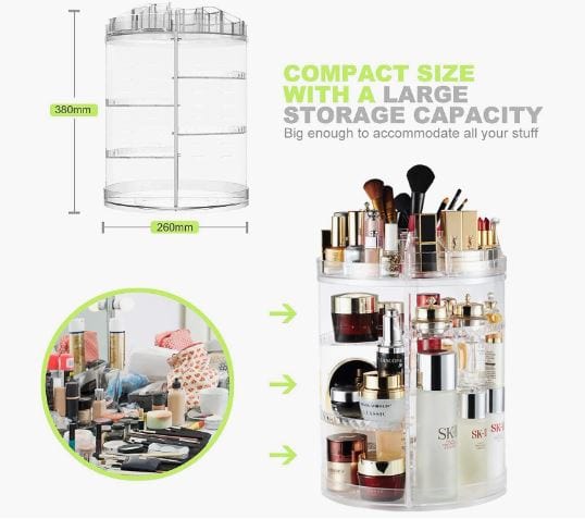 Dubkart Makeup 8 Layers 360 Degree Swivel Rotating Makeup Organizer
