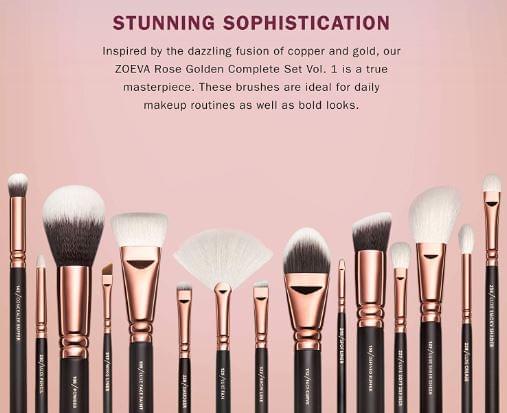 Dubkart Makeup brushes 15 PCS Vol. 1 Face Eye Makeup Brush Set Rose (Gold)