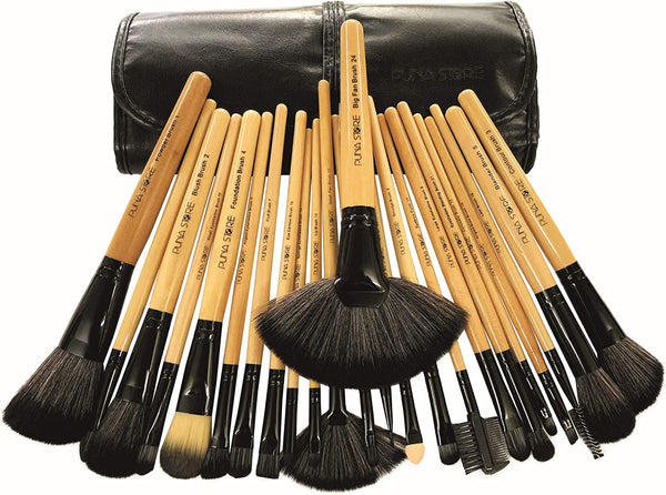 Dubkart Makeup brushes 24 PCS Professional Cosmetic Facial Makeup Brush Kit (Wood Black)